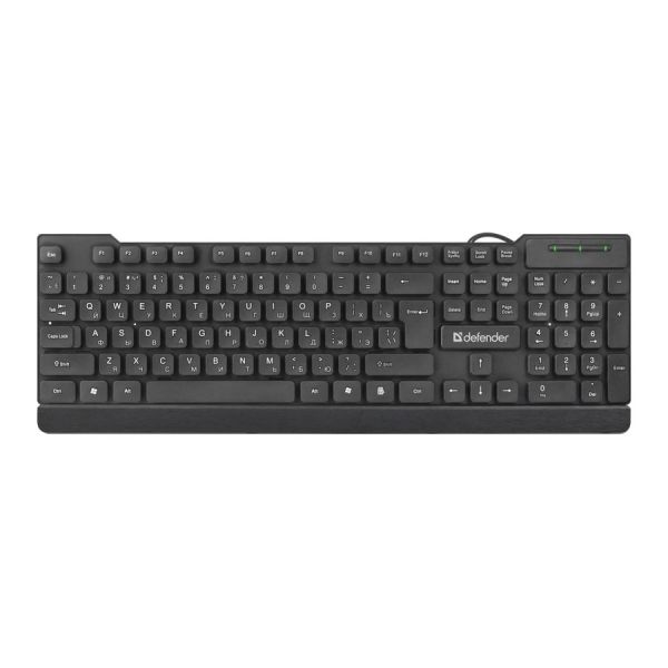 Клавиатура проводная Defender HB-190 USB черный